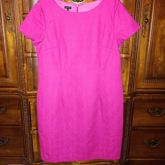 Talbots Dresses & Skirts - Talbots hot pink sheath dress. Size 16/18 cap sl